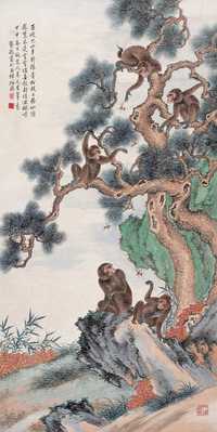 蔡铣 甲申（1944年）作 封侯图 轴